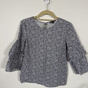 J Crew Mercantile Blouse Puff Sleeves‎ 3/4 Size 4 C2